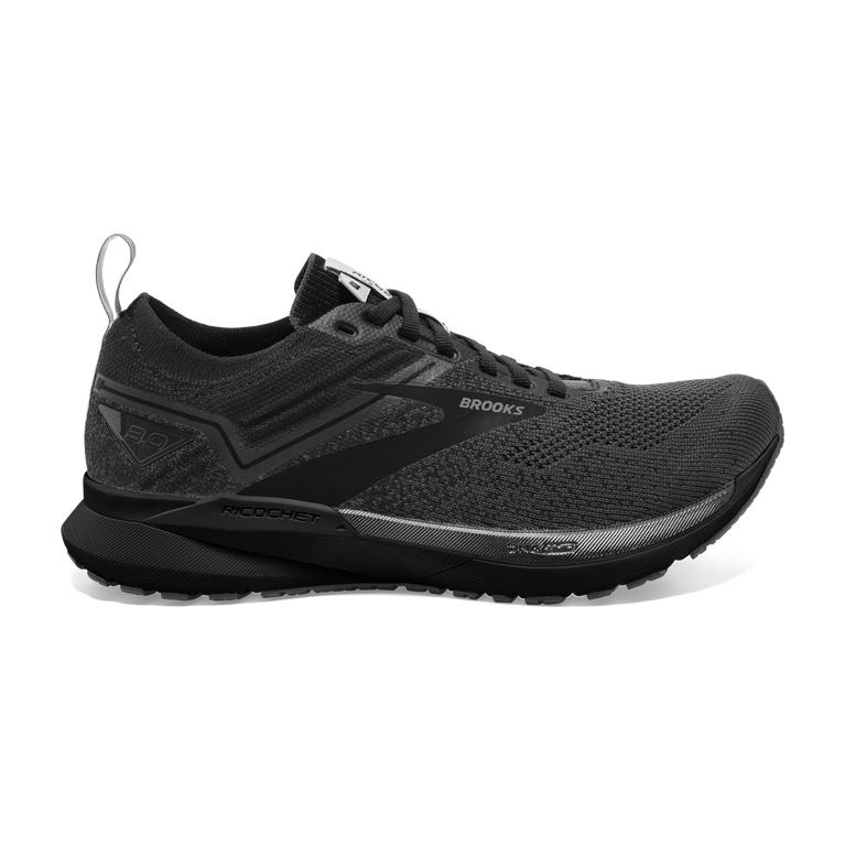 Brooks Ricochet 3 Lightweight Road Running Shoes - Men's - Ebony/Blackened Pearl/Black/Grey (07139-H